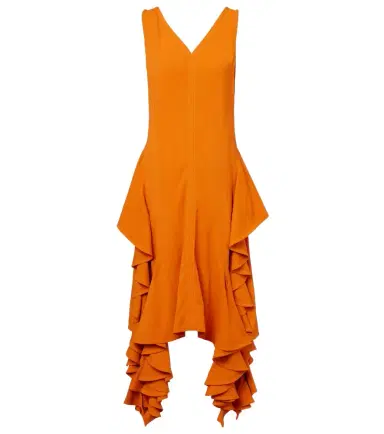 Bottega Veneta Ruffled midi dress | Thumbnail 1 Bottega Veneta Ruffled midi dress | Thumbnail 1