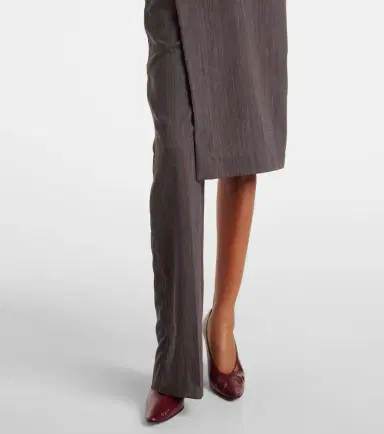 Bottega Veneta Asymmetric striped wool skirt pants | Thumbnail 5