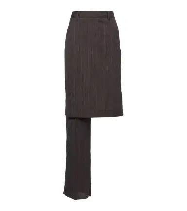 Bottega Veneta Asymmetric striped wool skirt pants | Thumbnail 1