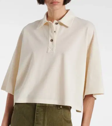 Bottega Veneta Cropped cotton polo shirt | Thumbnail 2