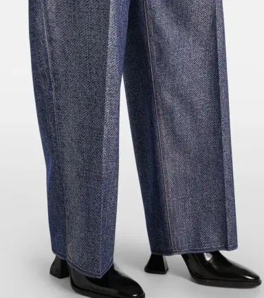 Bottega Veneta Trompe l'ail wool and cotton wide-leg pants | Thumbnail 5