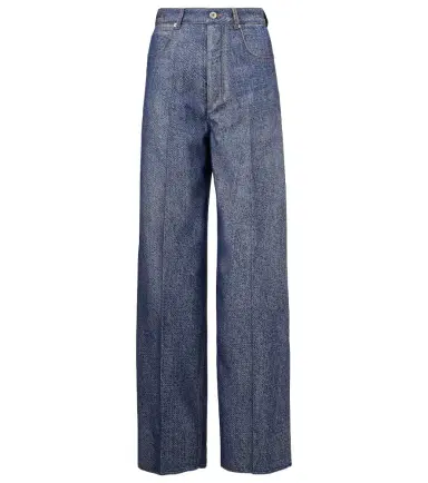 Bottega Veneta Trompe l'ail wool and cotton wide-leg pants | Thumbnail 1