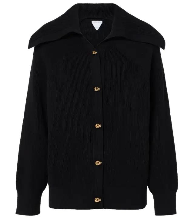 Knot ribbed-knit cotton cardigan