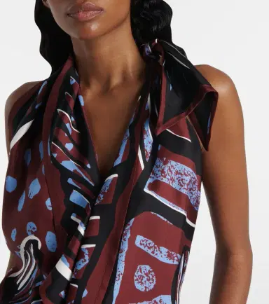 Bottega Veneta Printed halterneck silk twill top | Thumbnail 3