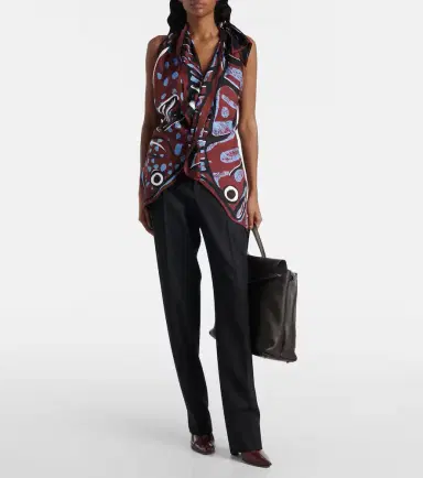 Bottega Veneta Printed halterneck silk twill top | Thumbnail 5
