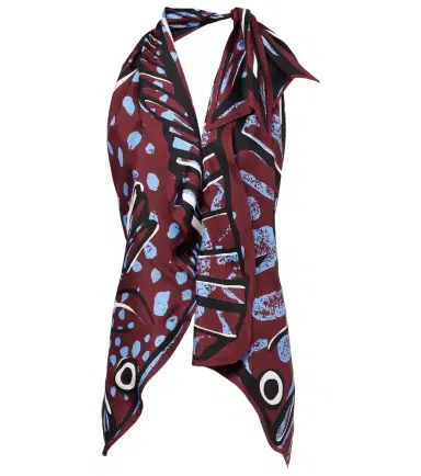 Bottega Veneta Printed halterneck silk twill top | Thumbnail 1