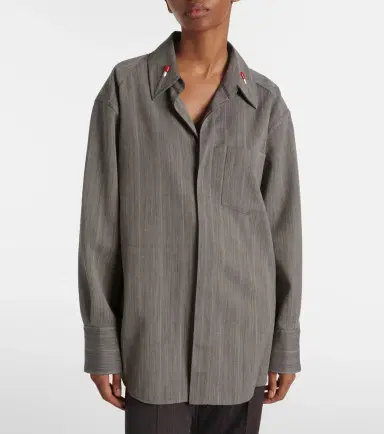 Bottega Veneta Embellished striped wool shirt | Thumbnail 3 Bottega Veneta Embellished striped wool shirt | Thumbnail 3