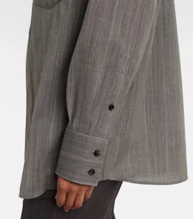 Bottega Veneta Embellished striped wool shirt | Thumbnail 4 Bottega Veneta Embellished striped wool shirt | Thumbnail 4