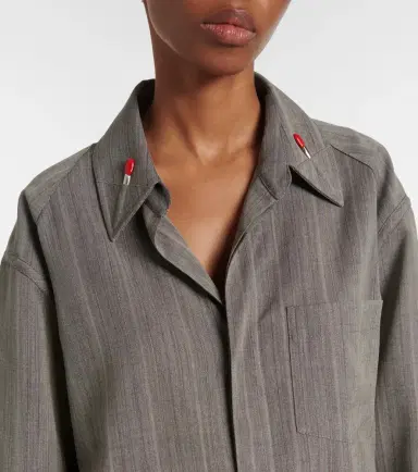 Bottega Veneta Embellished striped wool shirt | Thumbnail 6 Bottega Veneta Embellished striped wool shirt | Thumbnail 6