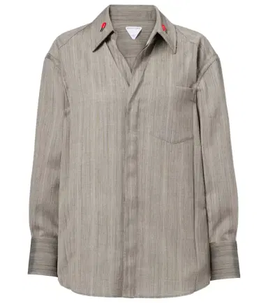 Bottega Veneta Embellished striped wool shirt | Thumbnail 1 Bottega Veneta Embellished striped wool shirt | Thumbnail 1