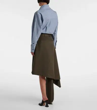 Bottega Veneta Asymmetric wool midi skirt | Thumbnail 3 Bottega Veneta Asymmetric wool midi skirt | Thumbnail 3