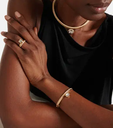 SHAY JEWELRY Floating 18kt gold bangle with diamonds | Thumbnail 3