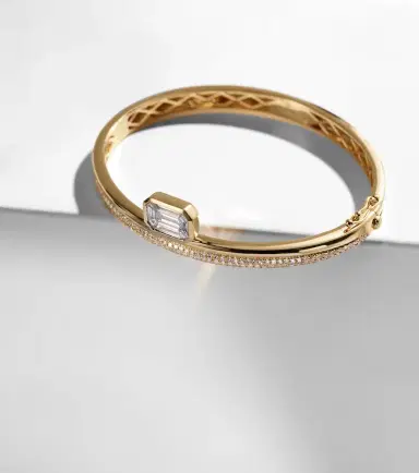 SHAY JEWELRY Floating 18kt gold bangle with diamonds | Thumbnail 5