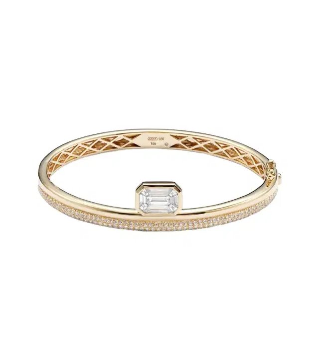 Shay Jewelry Floating 18kt gold bangle with diamonds