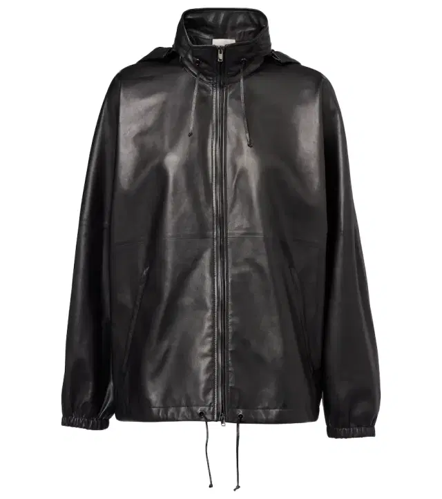 The Row Jilly oversized leather bomber jacket