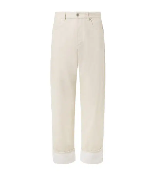 Patch-appliqué wide-leg jeans