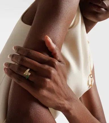 SHAY JEWELRY Mixed Bypass 18kt gold ring with emeralds and diamonds | Thumbnail 4