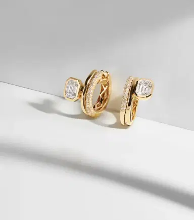 Shay Jewelry 18kt gold huggie earrings with diamonds | Thumbnail 5 Shay Jewelry 18kt gold huggie earrings with diamonds | Thumbnail 5