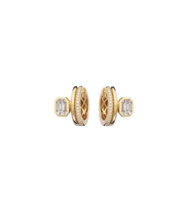 Shay Jewelry 18kt gold huggie earrings with diamonds
