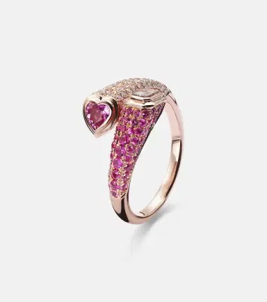 SHAY JEWELRY Mixed Bypass 18kt rose gold ring with diamonds and sapphires | Thumbnail 2
