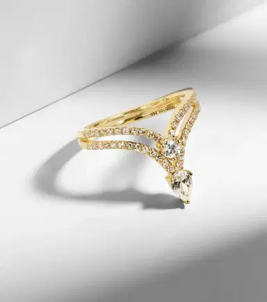 SHAY JEWELRY 18kt gold pinky ring with diamonds | Thumbnail 5