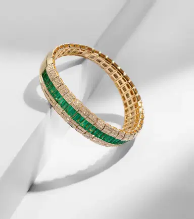 SHAY JEWELRY 18kt gold bracelet with emeralds and diamonds | Thumbnail 3 SHAY JEWELRY 18kt gold bracelet with emeralds and diamonds | Thumbnail 3