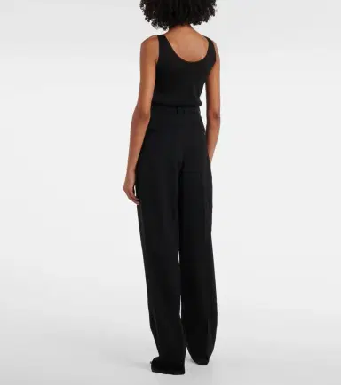 Saint Laurent High-rise wool Grain De Poudre tuxedo pants | Thumbnail 4