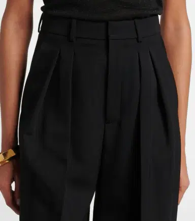 Saint Laurent High-rise wool Grain De Poudre tuxedo pants | Thumbnail 5