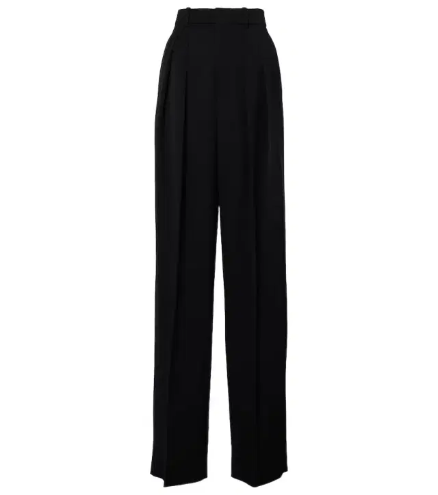 High-rise wool Grain De Poudre tuxedo pants