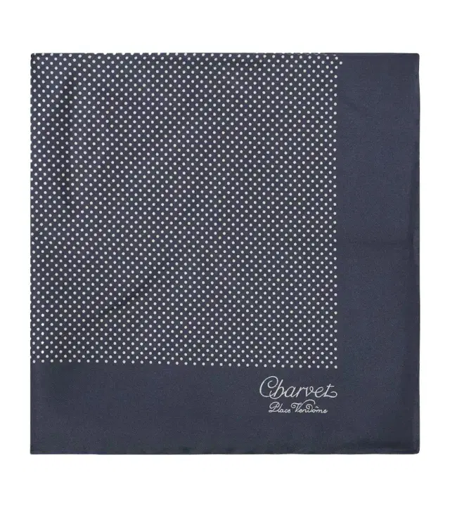 Polka-dot silk pocket square