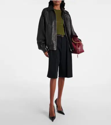 Saint Laurent Grain De Poudre wool Bermuda shorts | Thumbnail 2