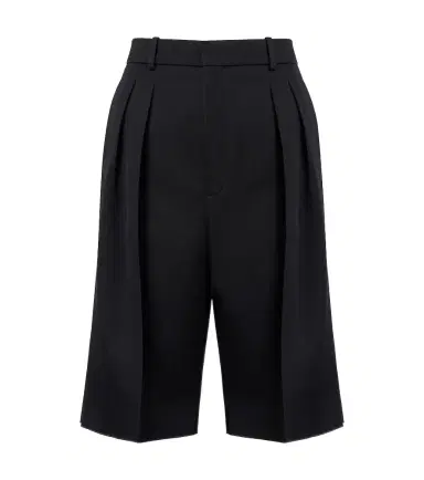 Saint Laurent Grain De Poudre wool Bermuda shorts | Thumbnail 1