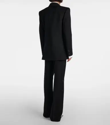 Saint Laurent Satin-trimmed wool tuxedo jacket | Thumbnail 2 Saint Laurent Satin-trimmed wool tuxedo jacket | Thumbnail 2