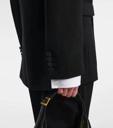 Saint Laurent Satin-trimmed wool tuxedo jacket | Thumbnail 4 Saint Laurent Satin-trimmed wool tuxedo jacket | Thumbnail 4