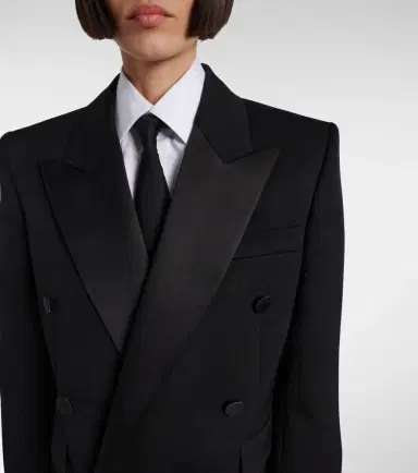 Saint Laurent Satin-trimmed wool tuxedo jacket | Thumbnail 6 Saint Laurent Satin-trimmed wool tuxedo jacket | Thumbnail 6