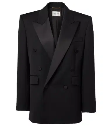 Saint Laurent Satin-trimmed wool tuxedo jacket | Thumbnail 1 Saint Laurent Satin-trimmed wool tuxedo jacket | Thumbnail 1