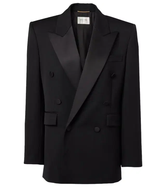 Satin-trimmed wool tuxedo jacket