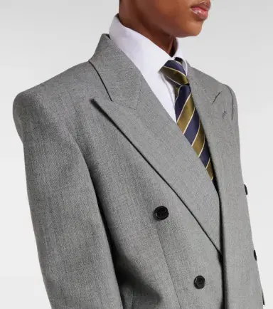 Saint Laurent Double-breasted wool twill blazer | Thumbnail 2