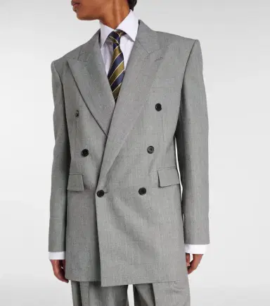Saint Laurent Double-breasted wool twill blazer | Thumbnail 6
