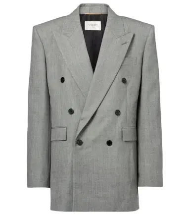 Saint Laurent Double-breasted wool twill blazer | Thumbnail 1
