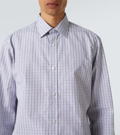 Charvet Checked cotton poplin shirt | Thumbnail 5