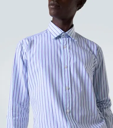Charvet Striped cotton poplin shirt | Thumbnail 4