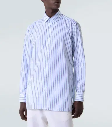 Charvet Striped cotton poplin shirt | Thumbnail 5
