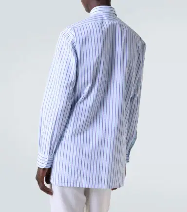 Charvet Striped cotton poplin shirt | Thumbnail 7