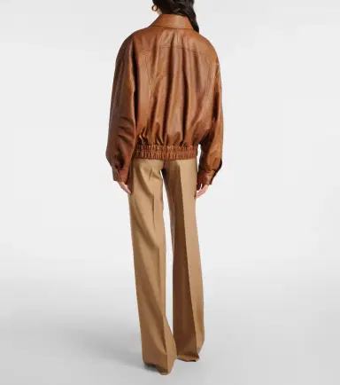 Saint Laurent Leather bomber jacket | Thumbnail 3