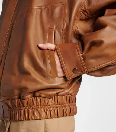 Saint Laurent Leather bomber jacket | Thumbnail 4