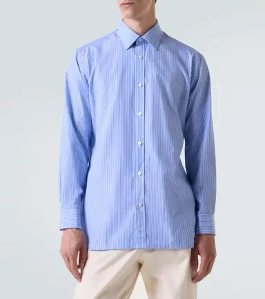 Charvet Striped cotton poplin shirt | Thumbnail 4