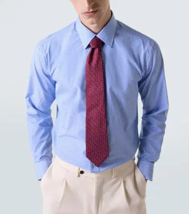 Charvet Striped cotton poplin shirt | Thumbnail 5