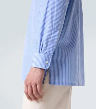 Charvet Striped cotton poplin shirt | Thumbnail 6