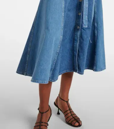 AG Jeans Belted paneled denim midi dress | Thumbnail 4 AG Jeans Belted paneled denim midi dress | Thumbnail 4